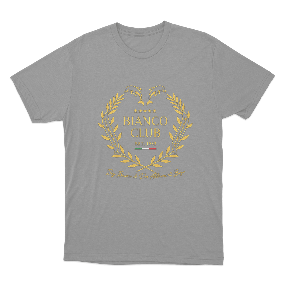 Bianco Club Unisex T Shirt Grey Bianco Club Unisex T Shirt Grey