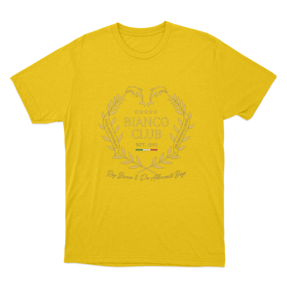 Bianco Club Unisex T Shirt Yellow Bianco Club Unisex T Shirt Yellow